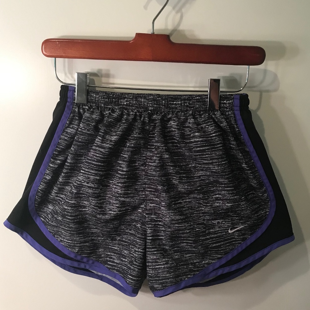 Gray and Purple Nike Dri-Fit Shorts